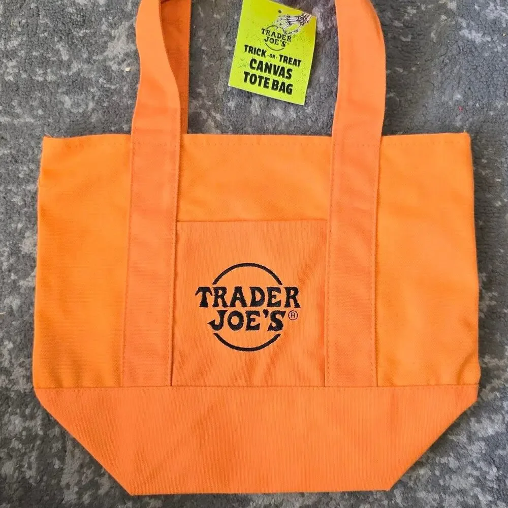 Orange halloween trader joes canvas